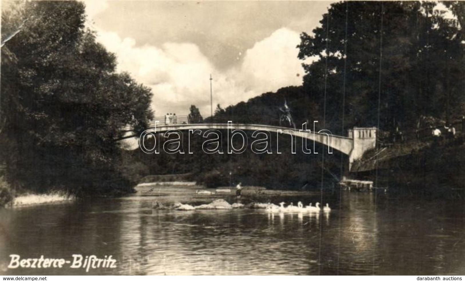 * T2/T3 1940 Beszterce, Bistritz, Bistrita; Vasbeton Híd / Bridge, Photo '1940 Beszterce Visszatért' So. Stpl (EK) - Unclassified