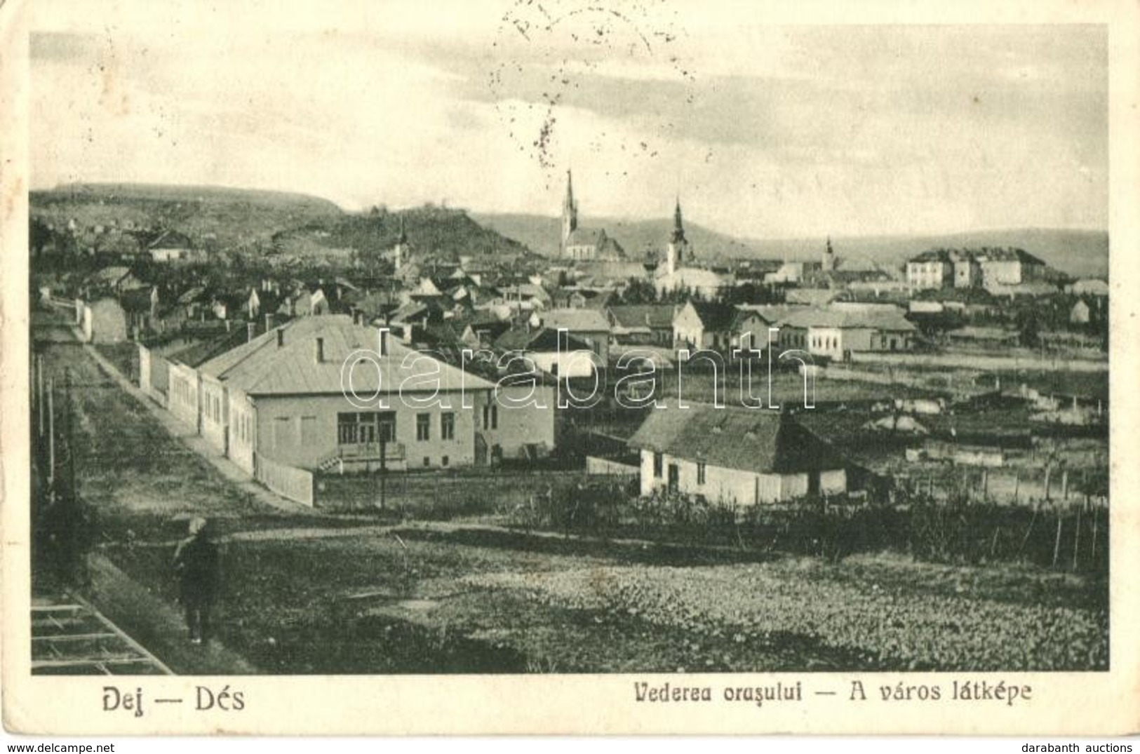 T2/T3 Dés, Dej; Látkép. Medgyesi Lajos Kiadása / General View + 1940 Dés Visszatért So. Stpl. (EK) - Unclassified