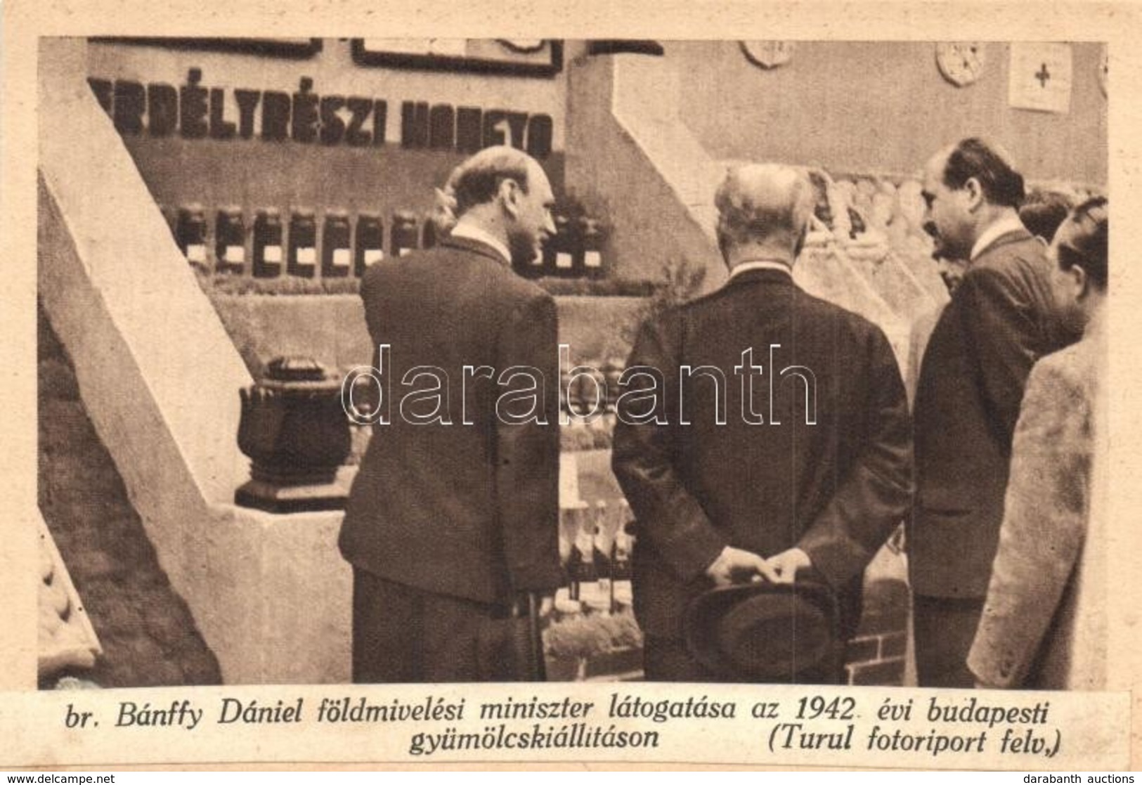 ** T2 1940 Meggyesfalva, Mureseni; Erdélyrészi Hangya Gyümölcskiállítás Budapesten, Dr. Bánffy Dániel Földmívelési Minis - Unclassified