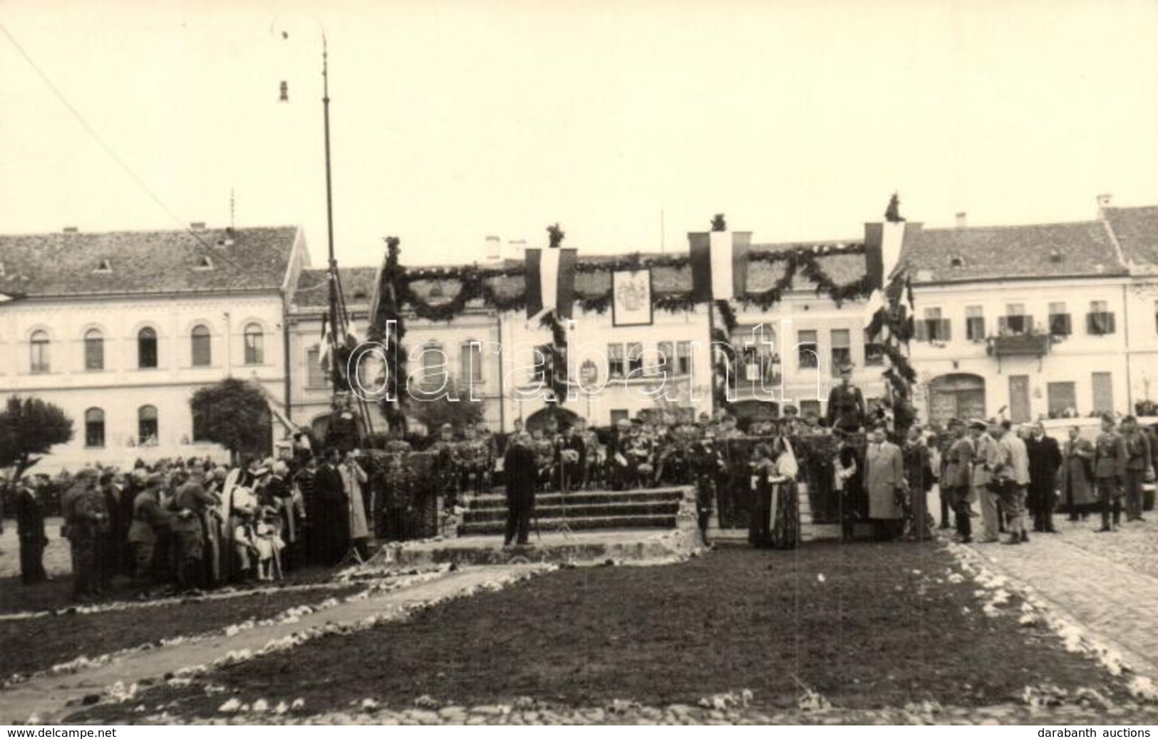 T2 1940 Szászrégen, Reghin; Bevonulás, Horthy Miklós, Teleki Pál, Purgly Magdolna / Entry Of The Hungarian Troops. Photo - Unclassified