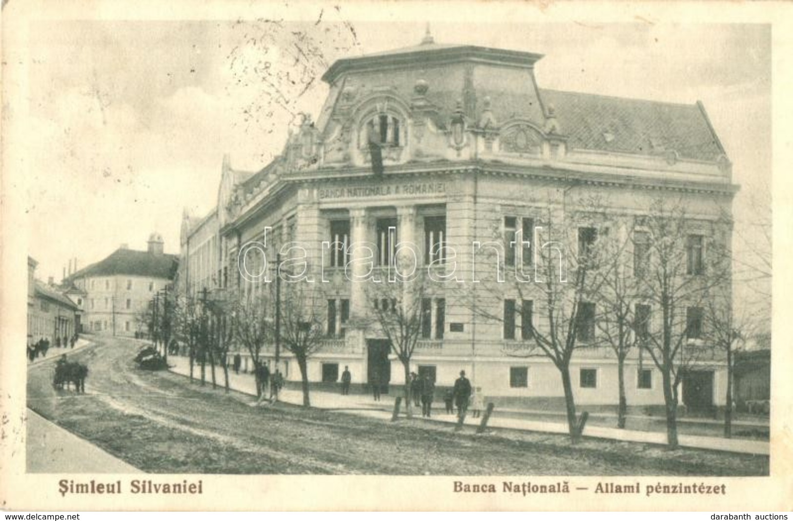 T2/T3 Szilágysomlyó, Simleu Silvaniei; Banca Nationala A Romaniei / Állami Pénzintézet, Utcakép / National Bank + 1940 S - Unclassified