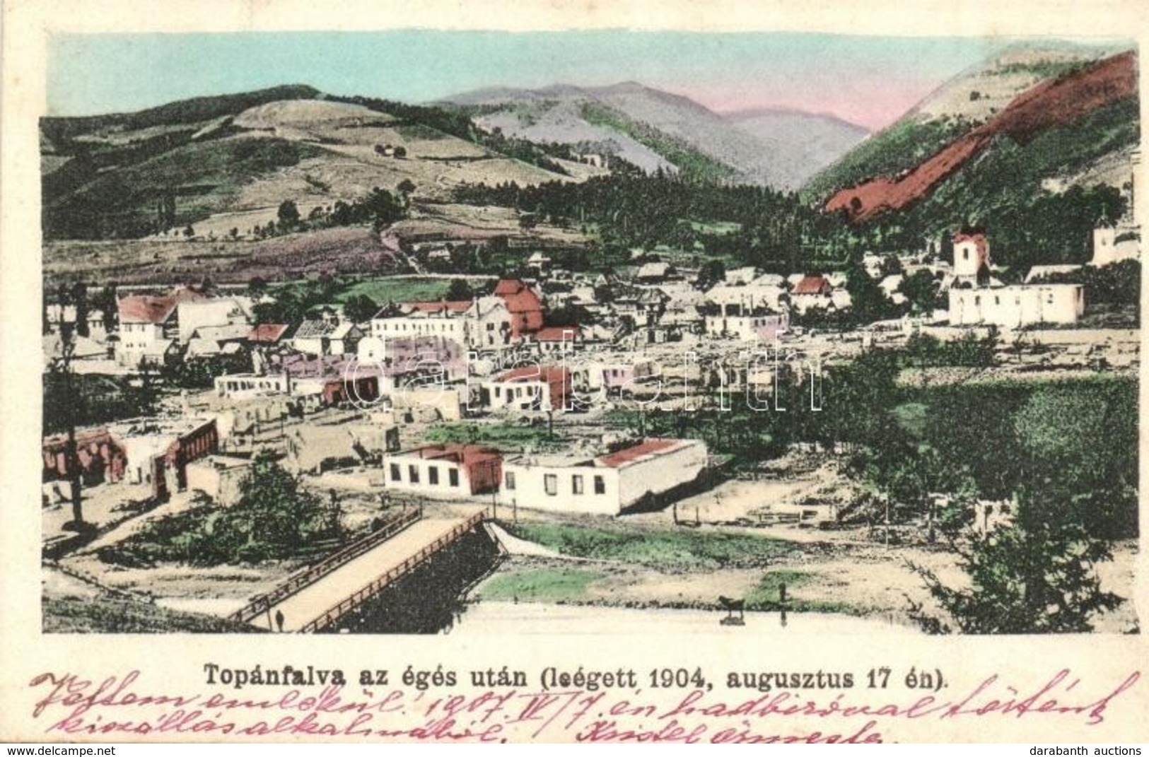 * T2 1904 Topánfalva, Campeni; Város Az égés Után. Csiki Testvérek Kiadása / Panorama View After The Fire, Ruins - Unclassified