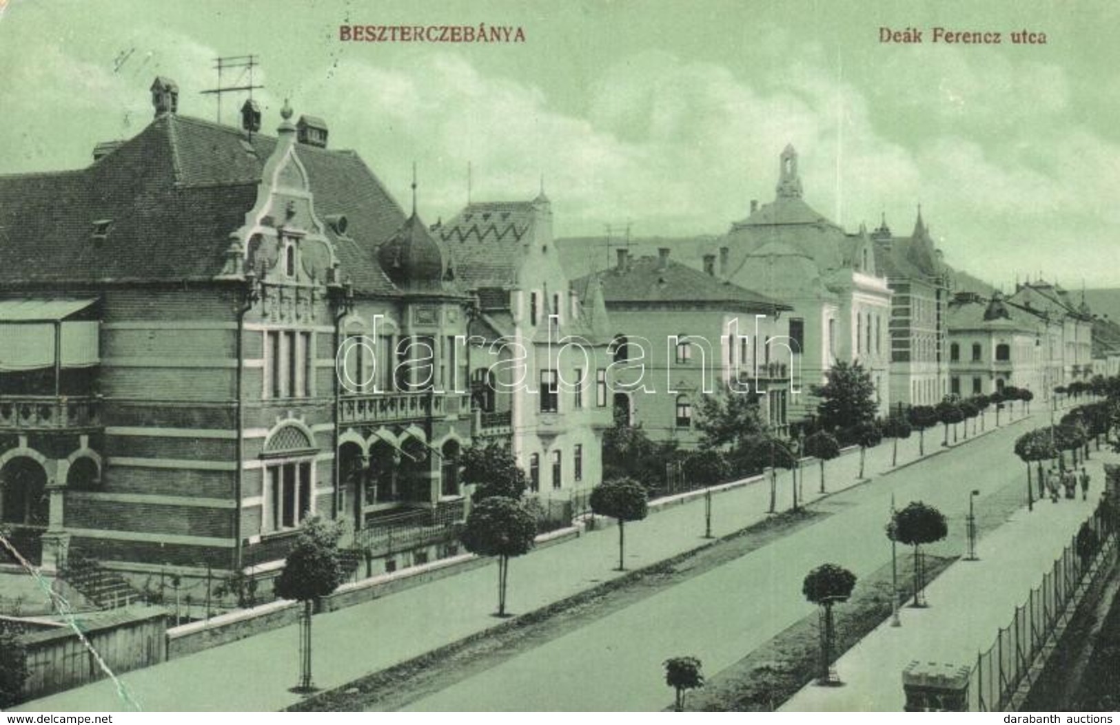 T3 Besztercebánya, Banska Bystrica; Deák Ferenc Utca / Street View With Villas (EB) - Unclassified