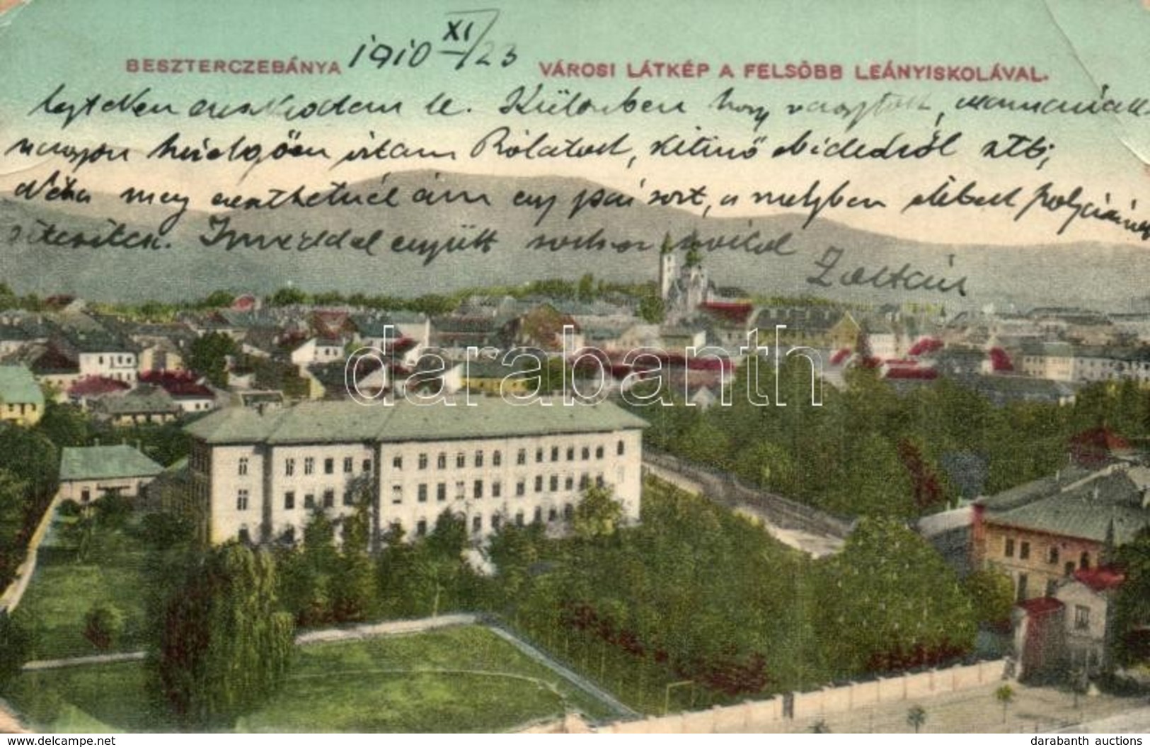 T3 Besztercebánya, Banska Bystrica; Városi Látkép, Felsőbb Leányiskola. W. L. Bp. 5925. / General View, Girls' School (k - Non Classificati