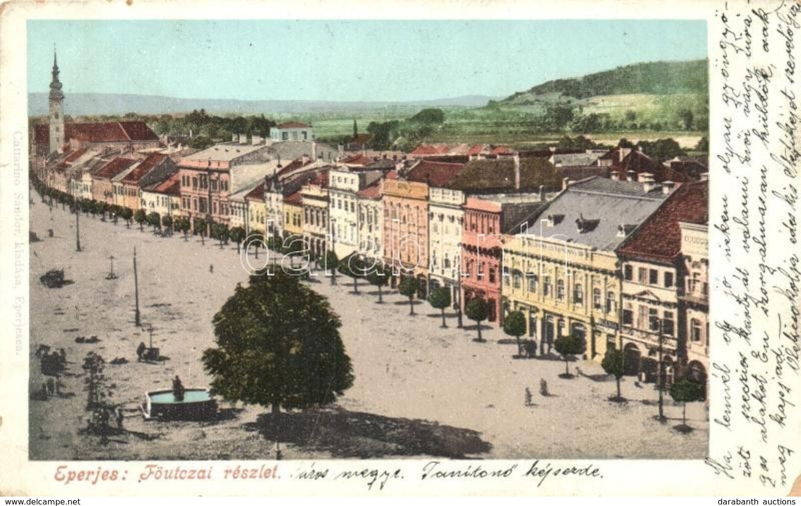 T2/T3 Eperjes, Presov; Fő Utca, Cattarino Sándor Kiadása / Main Street  (EK) - Unclassified