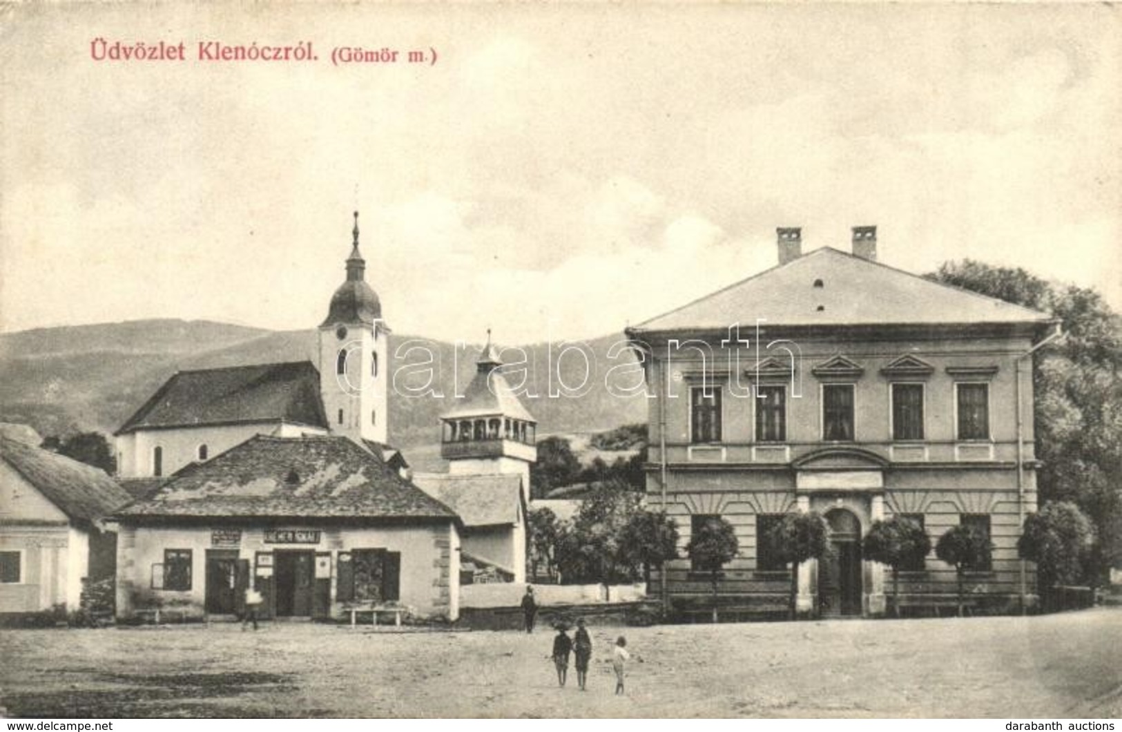 T2 Klenóc, Klenovec; Tér, Templom, Krémer Ignác üzlete / Square, Church, Shop - Non Classificati