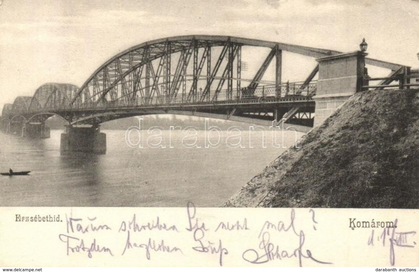 T2/T3 Komárom, Komárno; Erzsébet Híd. E. D. Pannonia 53. Sz. / Bridge (EK) - Unclassified