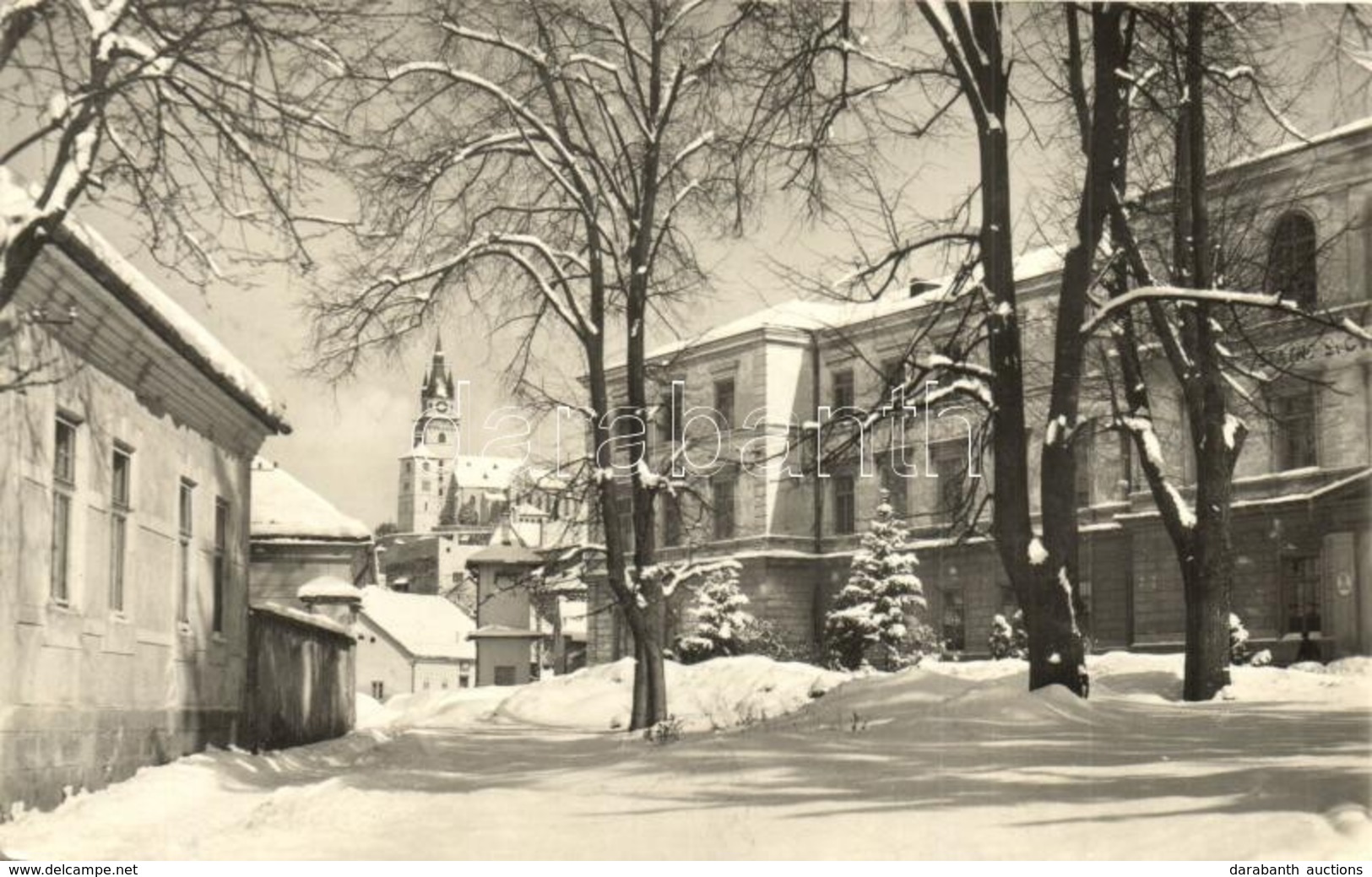 * T2/T3 1960 Körmöcbánya, Kremnitz, Kremnica; Állami Gimnázium Télen / Státne Gymnazium / Grammar School In Winter (EK) - Non Classificati