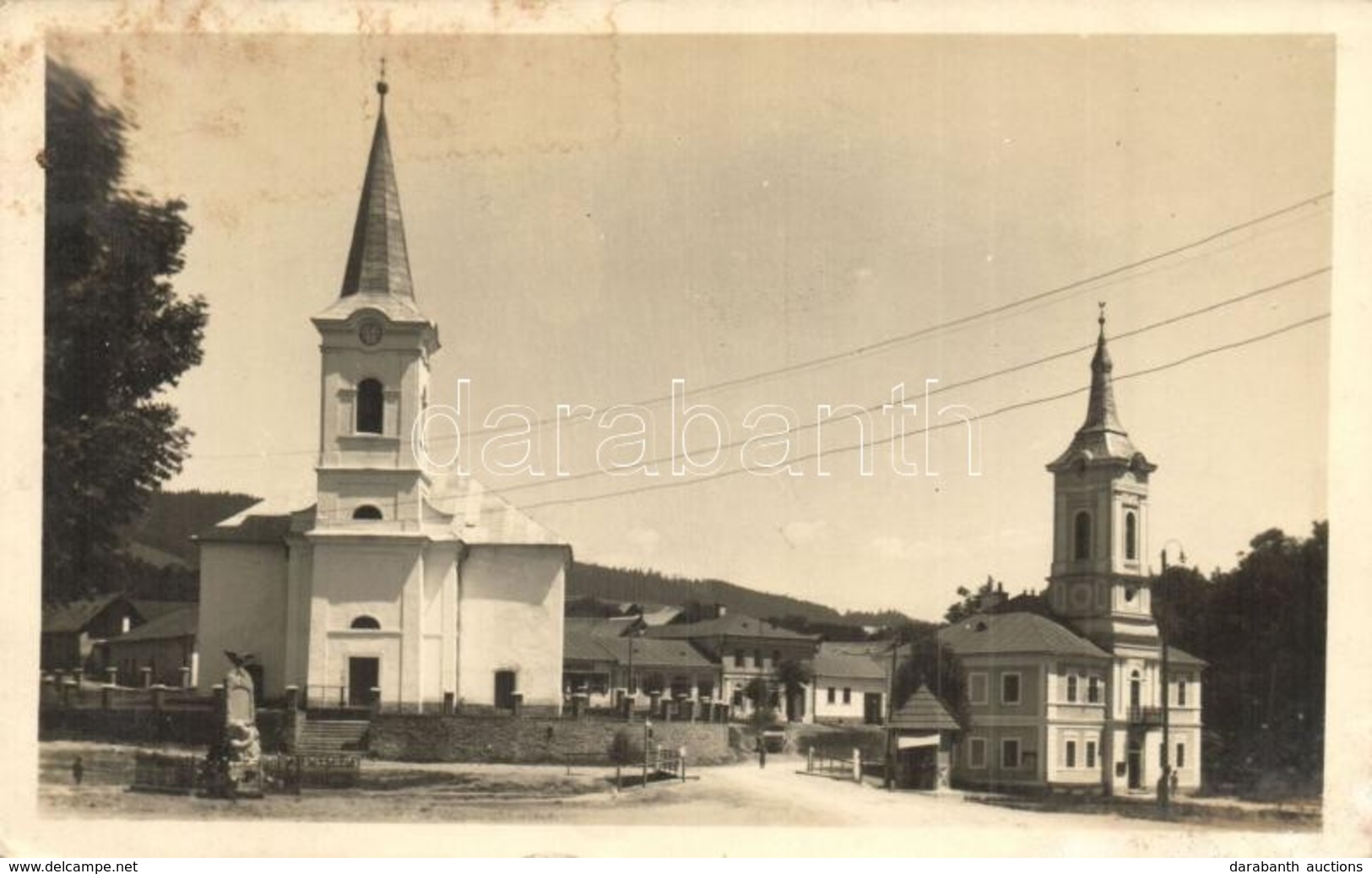 T2/T3 Merény, Vondrisel, Wagendrüssel, Nálepkovo; Kath. Kirche, Stadthaus Und Heldendenkmal / Római Katolikus Templom, V - Unclassified