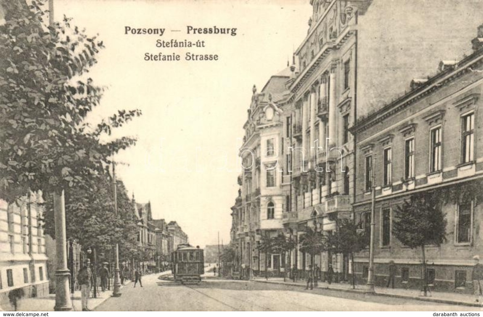 ** T2 Pozsony, Pressburg, Bratislava; Stefánia út Villamossal / Street View With Tram - Unclassified