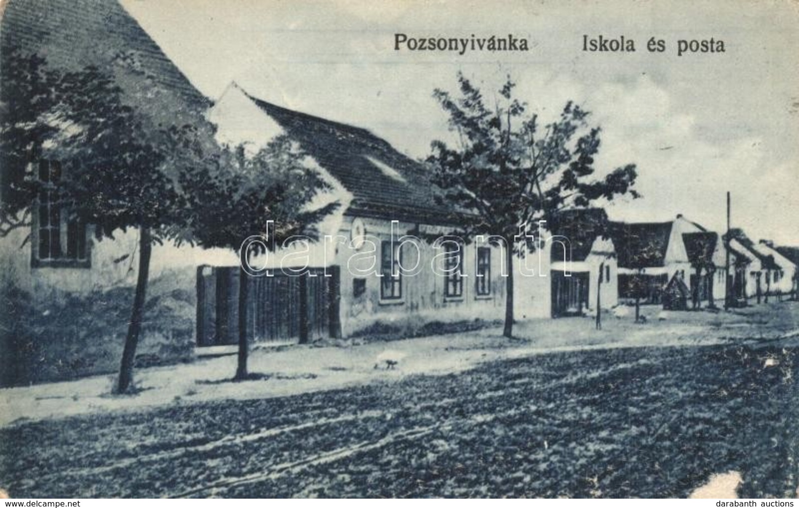 T2/T3 Pozsonyivánka, Iványi, Ivanka Pri Dunaji; Iskola és Posta. Hangya Szövetkezet Kiadása / School And Post Office (fe - Unclassified