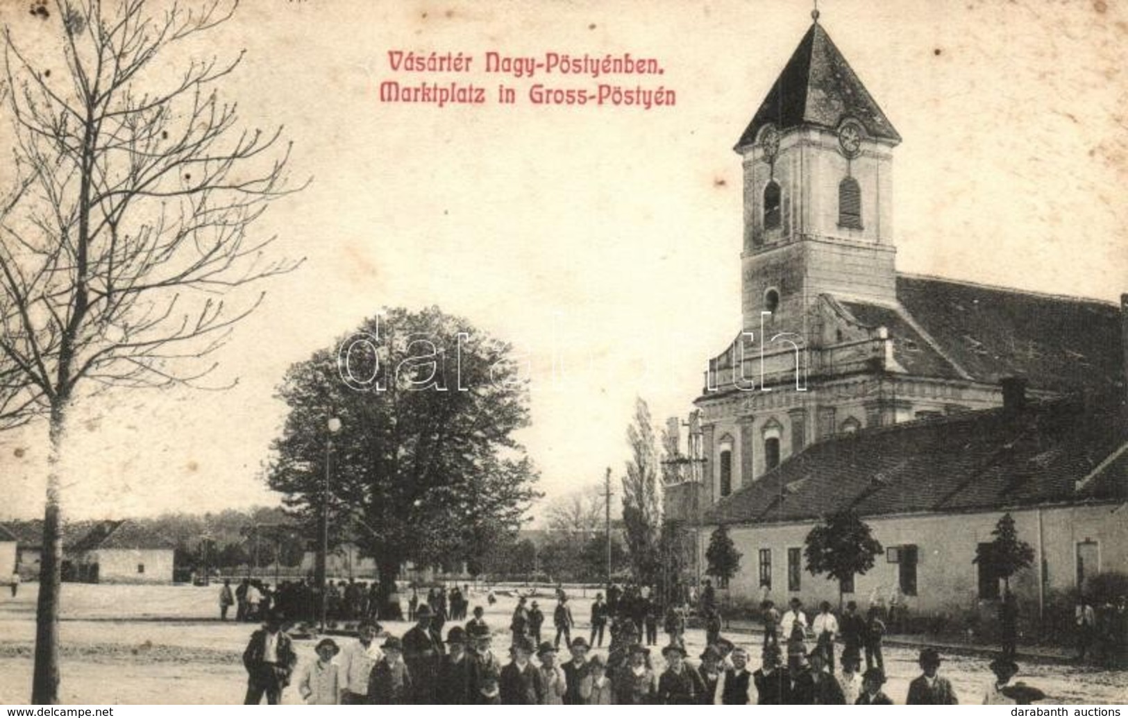 T2/T3 Pöstyén, Piestany; Nagy-Pöstyén, Vásártér, Templom / Market Square, Church  (EK) - Unclassified