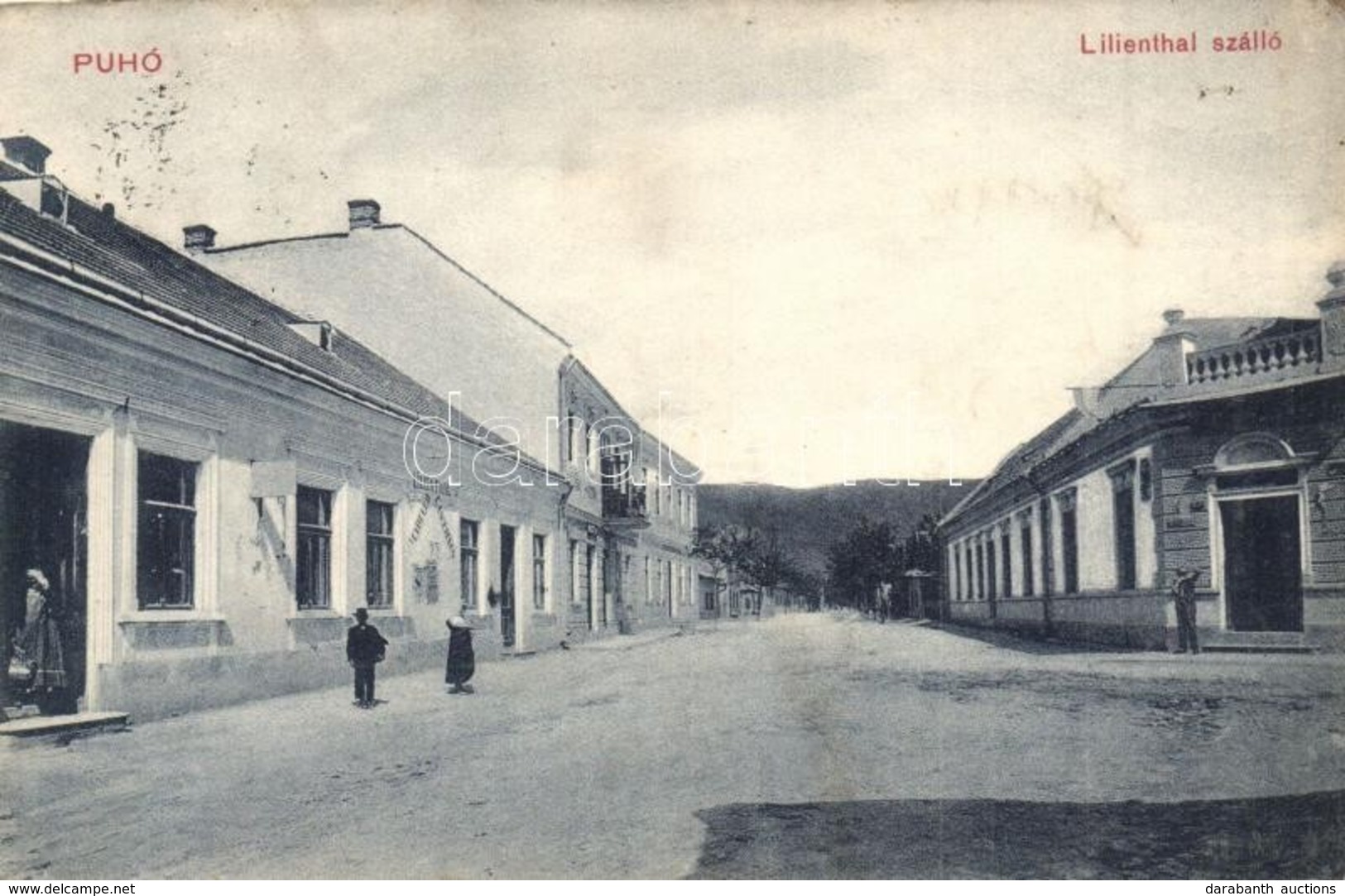 T2/T3 Puhó, Púchov; Lilienthal Szálloda, Vendéglő, étterem, üzlet. Reismann Mór Kiadása / Hotel, Restaurant, Inn, Shop ( - Unclassified