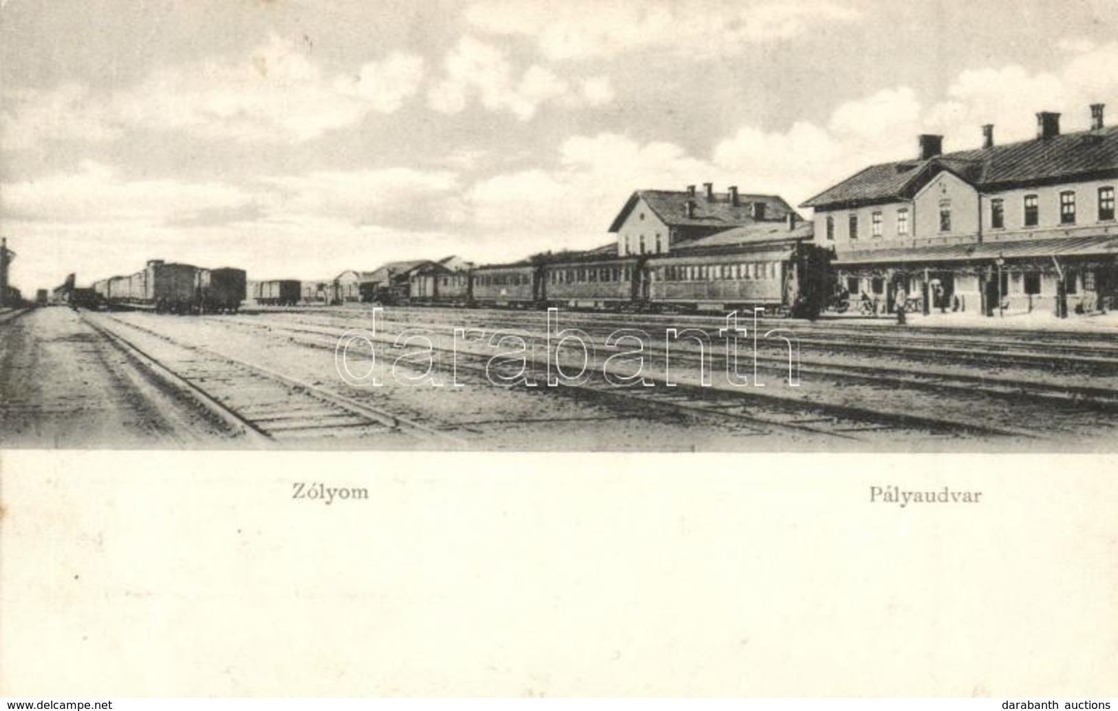 ** T2/T3 Zólyom, Zvolen; Vasútállomás, Gőzmozdony, Vagonok / Railway Station, Locomotive, Wagons (EK) - Unclassified