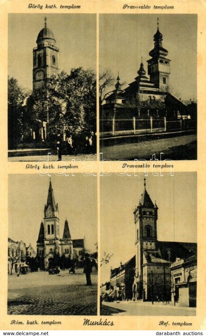 ** T2/T3 Munkács, Mukacevo, Mukacheve; Görög Katolikus, Paroszláv, Római Katolikus és Református Templomok / Churches  ( - Unclassified