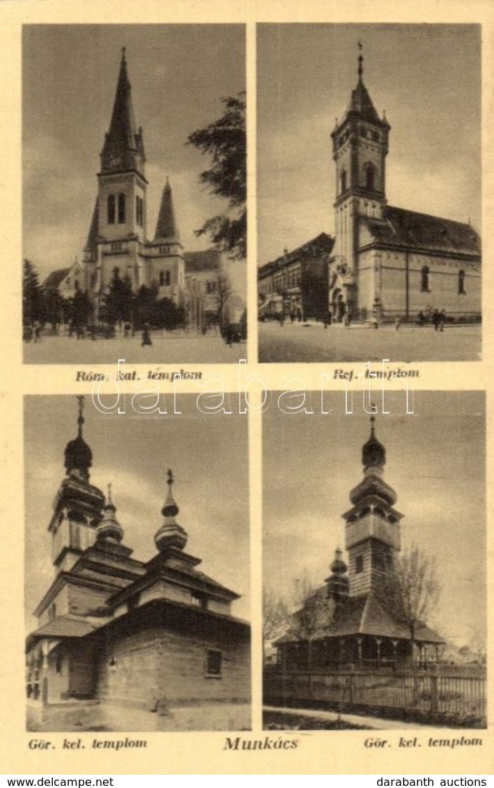 ** T2/T3 Munkács, Mukacevo, Mukacheve; Római Katolikus, Református és Görög Keleti Templomok / Churches, Wooden Churches - Unclassified