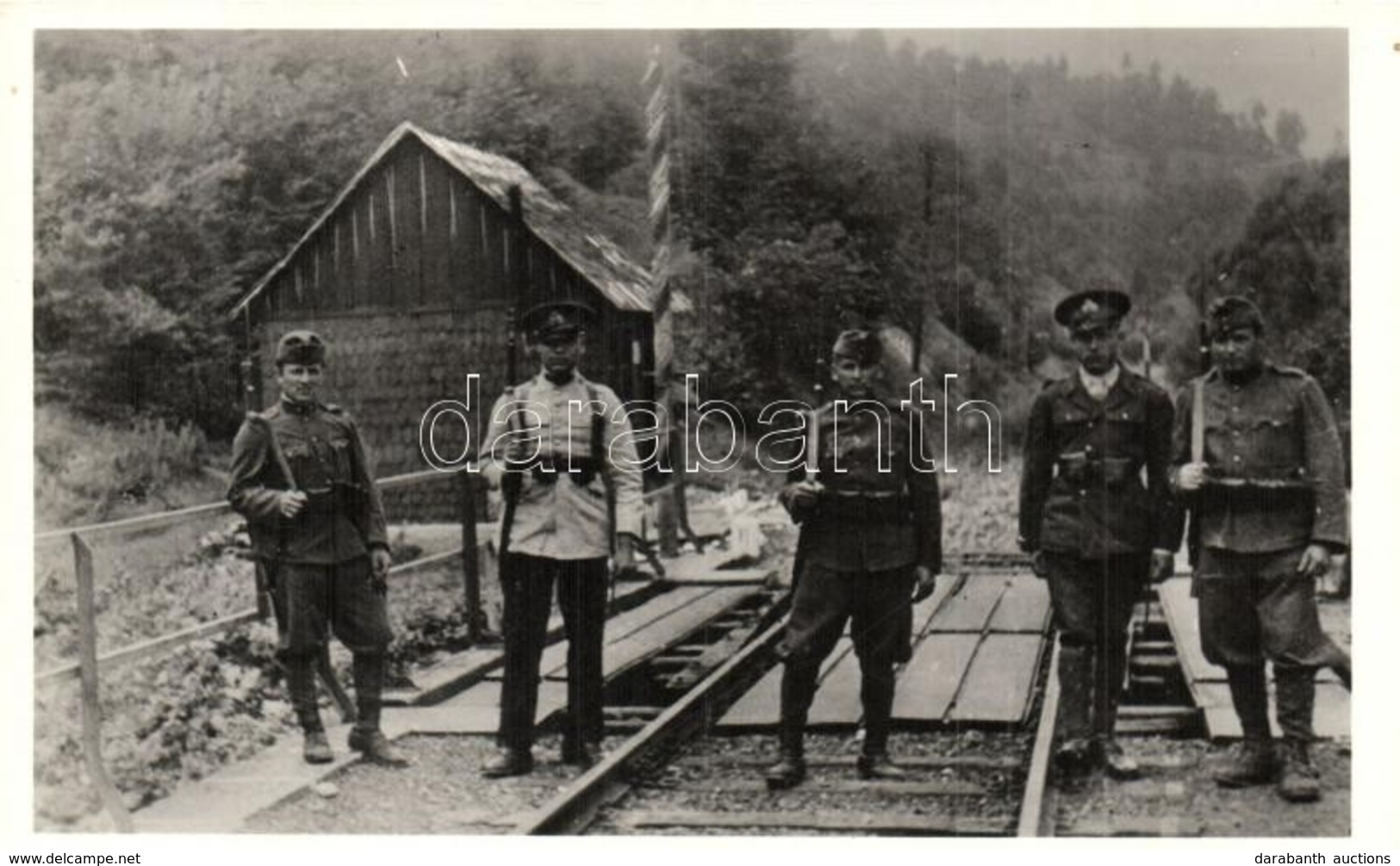 ** T1 Terebesfejérpatak, Terebes (Trebusa), Dilova; Magyar-román Határ Katonákkal. Turul Fotóriport / Hungarian-Romanian - Unclassified