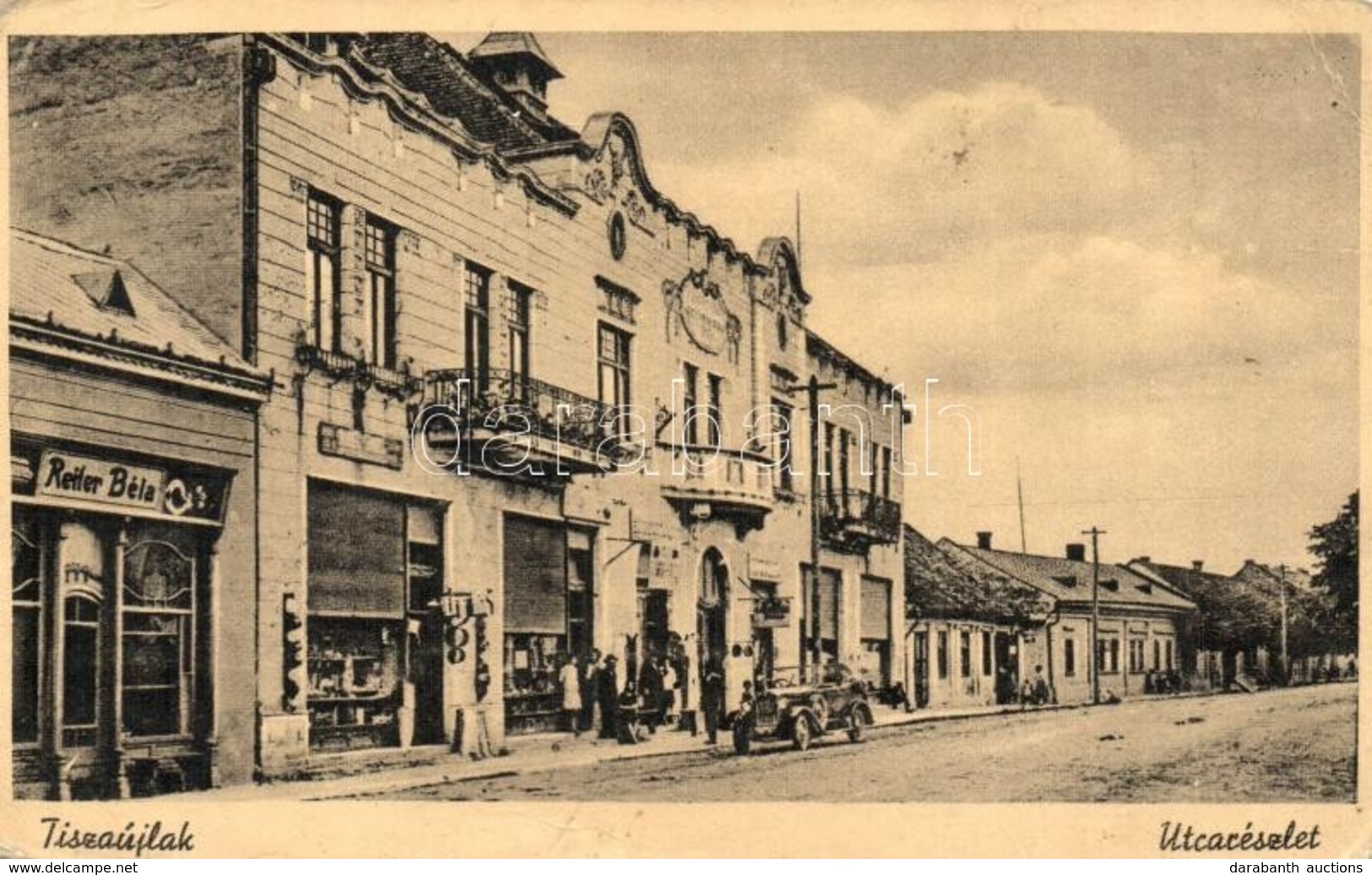 * T2/T3 Tiszaújlak, Vylok; Utcakép, Reiter Béla üzlete / Street View With Shops (EK) - Non Classés