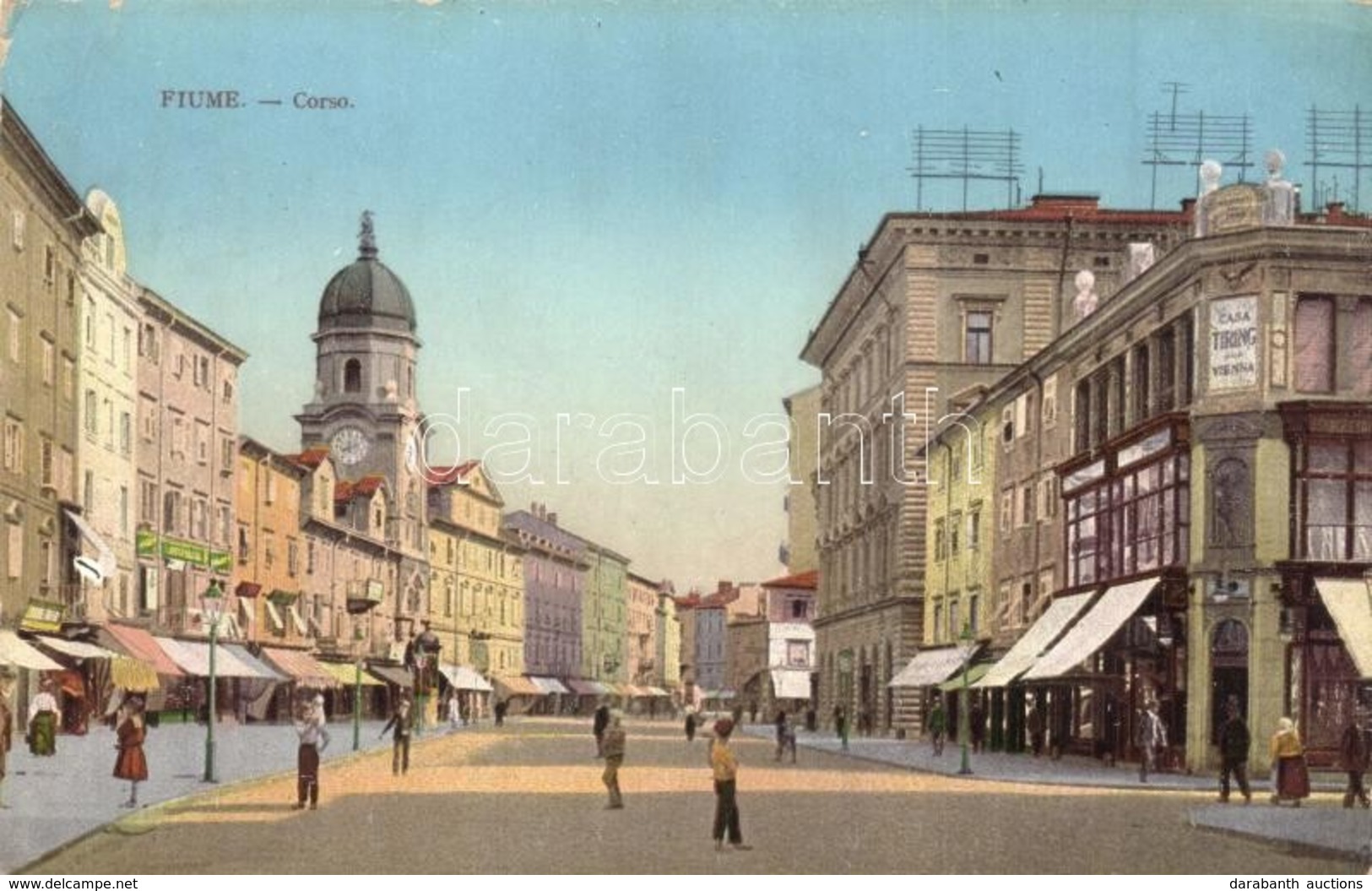 T2 Fiume, Corso, Casa Tiring Vienna / Street With Shops. W.L. Bp. 3875 - Unclassified