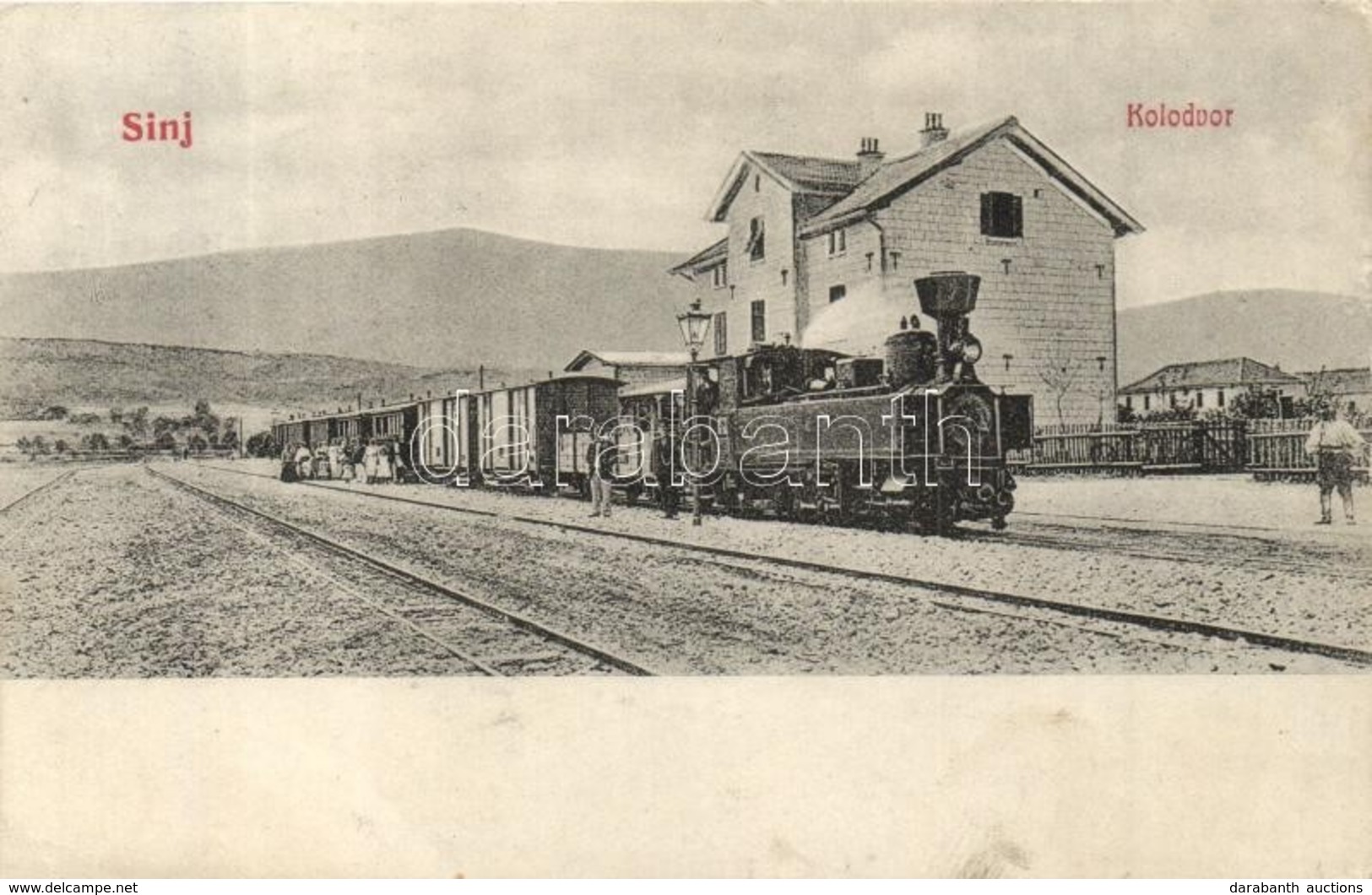 T2/T3 Sinj, Zingo, Zein; Vasútállomás Gőzmozdonnyal. Braca Buljan Kiadása / Kolodvor / Railway Station With Locomotive / - Unclassified