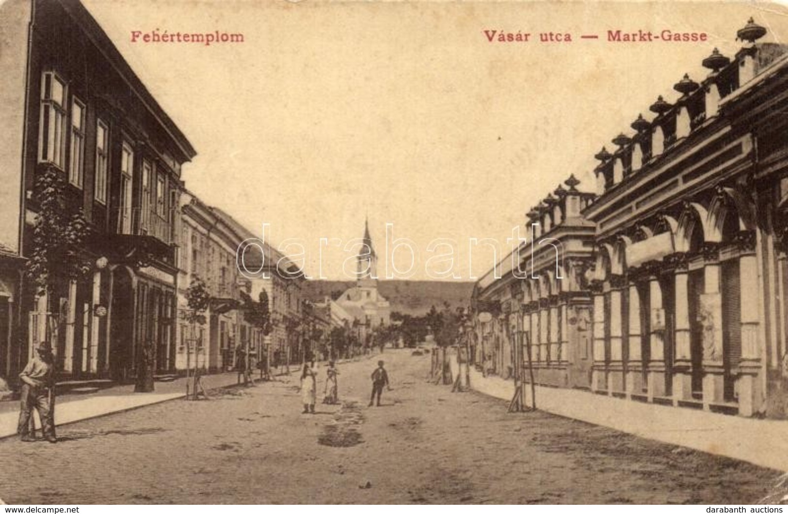 T2/T3 Fehértemplom, Ung. Weisskirchen, Bela Crkva; Vásár Utca. W.L. 1166. / Markt-Gasse / Street (EK) - Unclassified