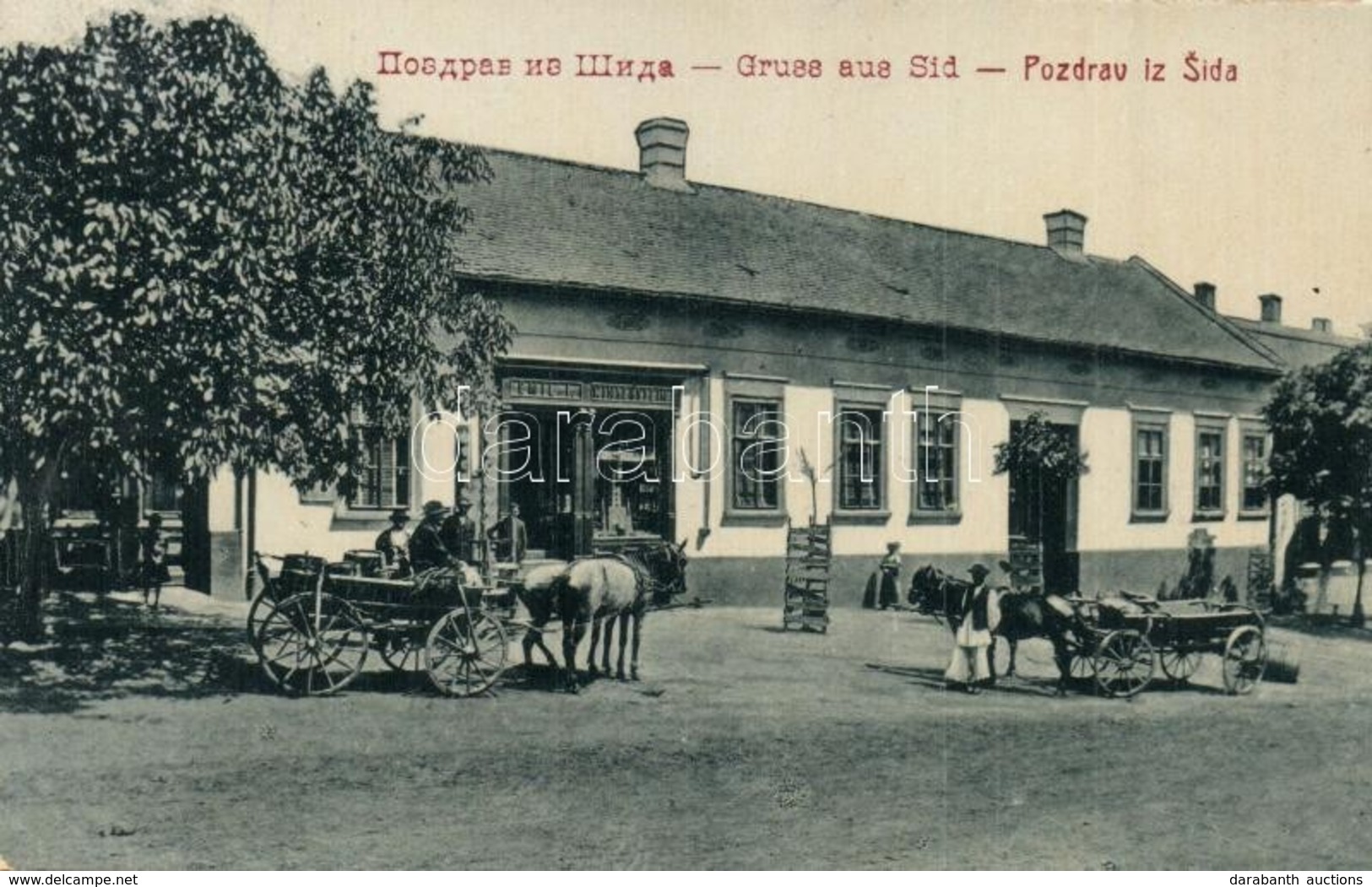 T2/T3 Sid, Emil I. Winterstein üzlete, Szekerek. W. L. 075. / Street View, Shop, Carriages (EK) - Unclassified