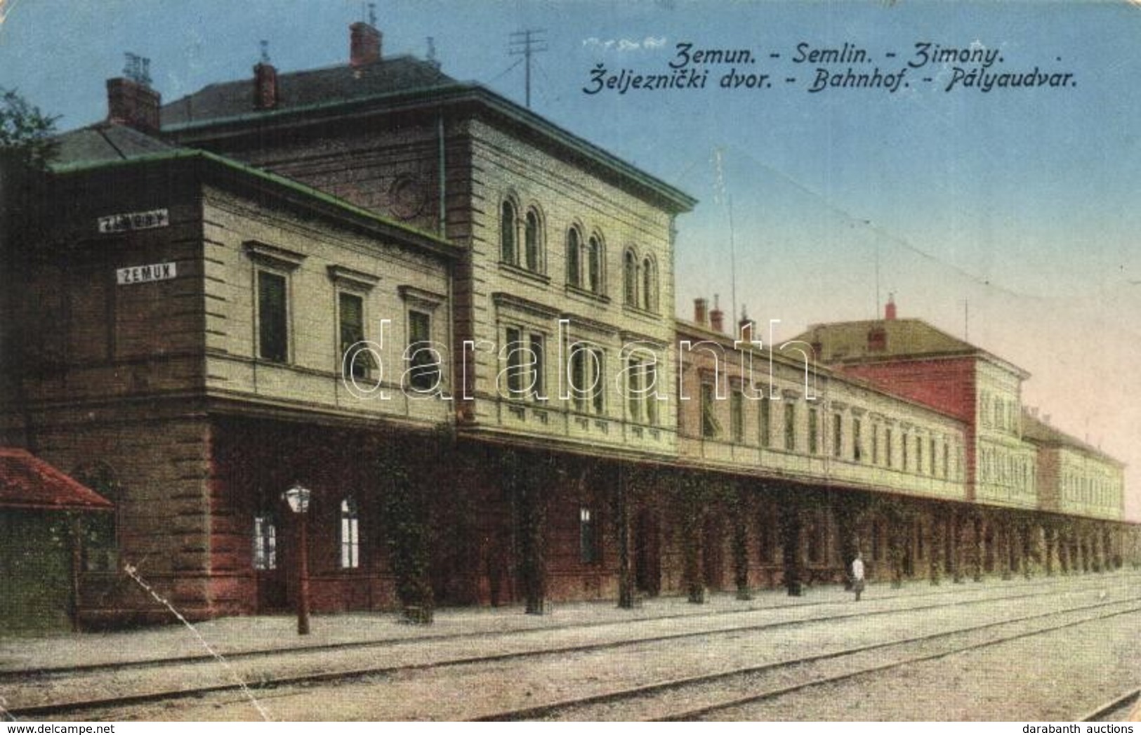 T3 Zimony, Semlin, Zemun; Zeljeznicki Dvor / Bahnhof / Vasútállomás / Railway Station (fa) - Non Classificati