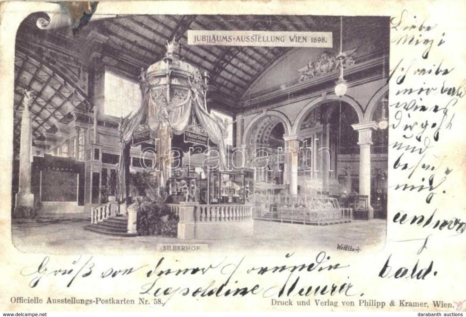 T3 1898 Vienna Wien; Jubiläums-Ausstellung, Silberhof, Interior. Philipp & Kramer Officielle Ausstellungs-Postkarte Nr.  - Non Classificati