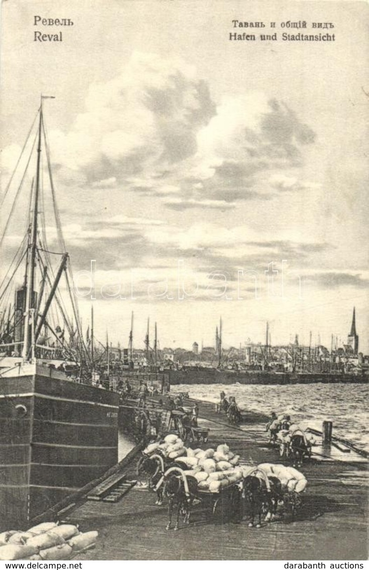 T2 Tallinn, Reval; Hafen Und Stadtansicht / Harbor, Steamships, Carriages - Unclassified