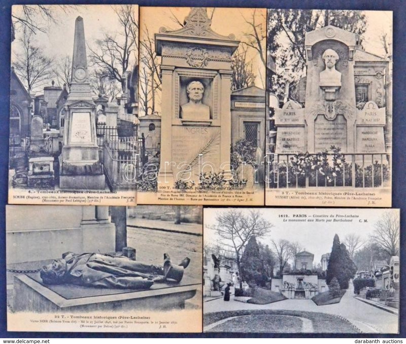 ** Paris, Pere-Lachaise / Famous Tombs - 15 Pre-1945 Postcards - Unclassified