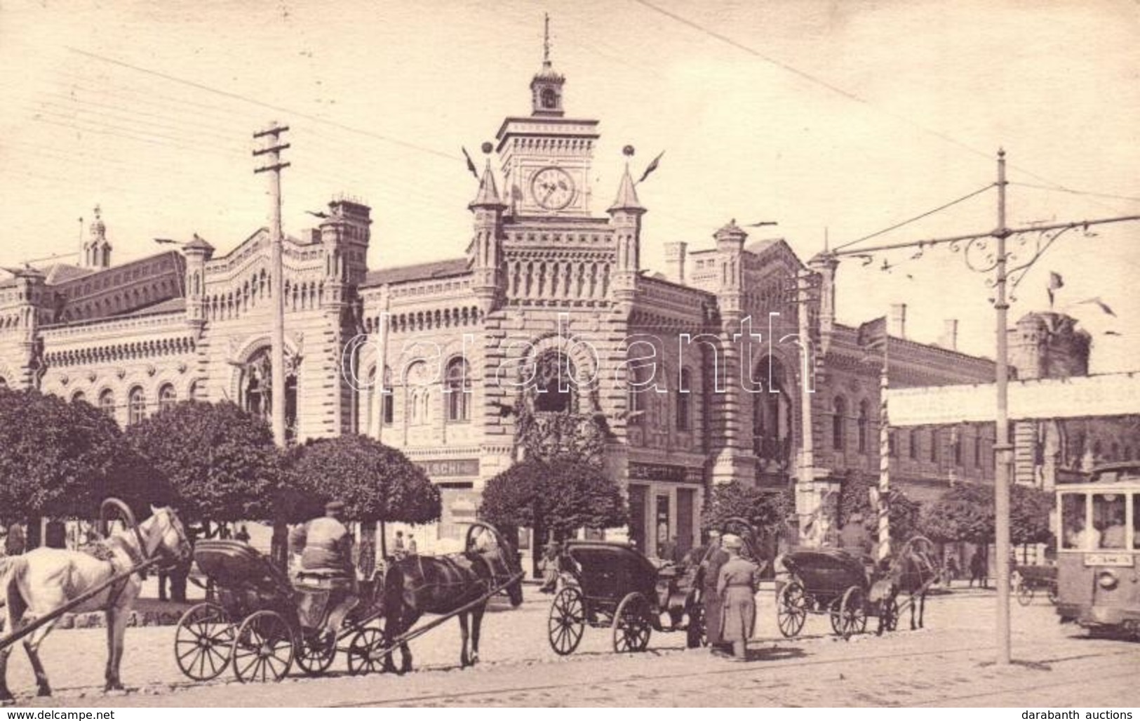 T2 Chisinau, Kisinyov, Kisjenő, Kichineff; Hotel De Ville, Horloge / Town Hall With Clock, Tram, Chariots - Ohne Zuordnung