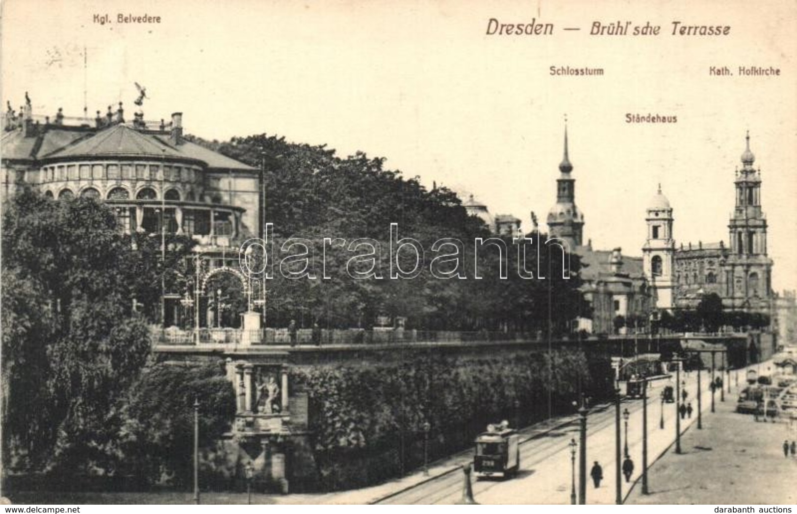 T2 Dresden, Brühl'sche Terrasse / Street View With Tram, Terrace - Unclassified