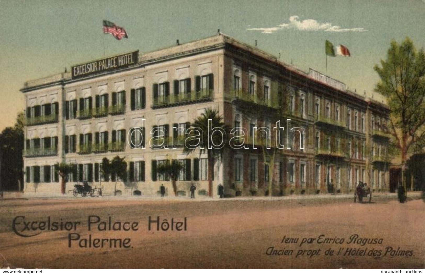 ** T2/T3 Palermo, Excelsior Palace Hotel. American And Italian Flags (EK) - Unclassified