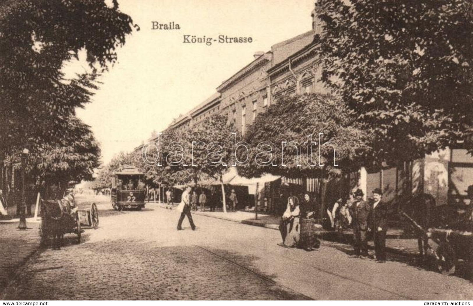 ** T1/T2 Braila, König-Strasse / Street View With Tram - Non Classificati