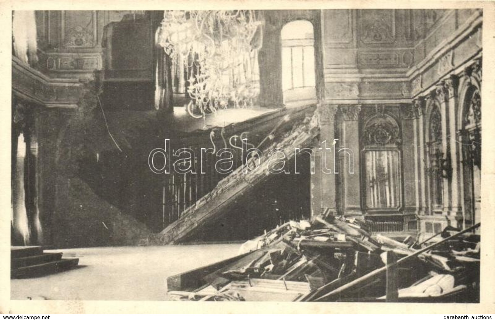 ** T2/T3 Belgrade, Beograd; Thronsaal Des Konaks, Der Durch Einen Granateinschlag Zerstört Wurde / WWI Royal Palace Thro - Non Classificati