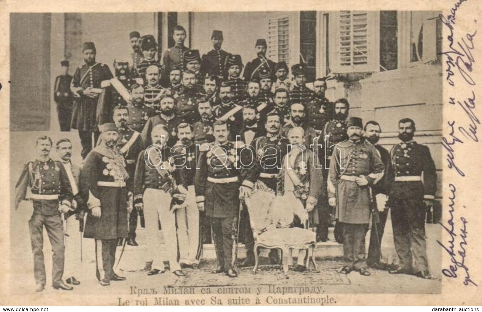 T4 Constantinople, Instanbul; Le Roi Milan Avec Sa Suite / King Milan Obrenovic I Of Serbia With His Guards In Istanbul  - Unclassified
