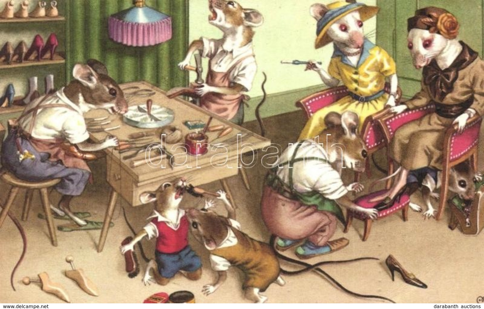 T2/T3 Mouse Shoemakers In Work. Alfred Mainzer - Modern Postcard (EK) - Unclassified