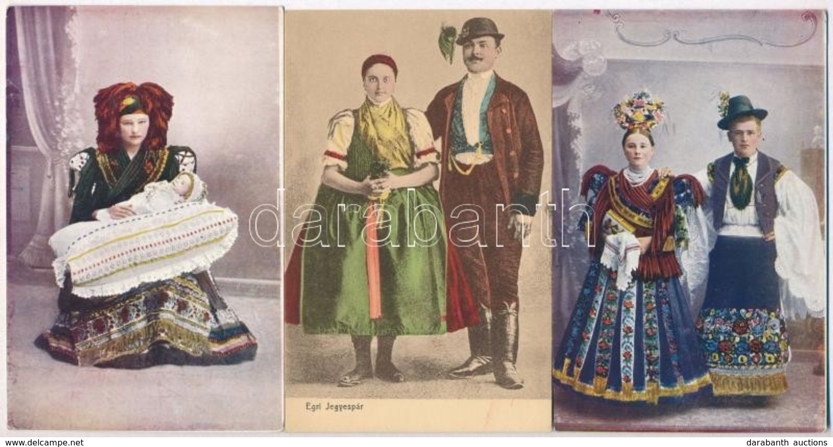 ** 6 Db RÉGI Magyar Népviseletes Motívumlap / 6 Pre-1945 Hungarian Folklore Motive Postcards - Non Classificati