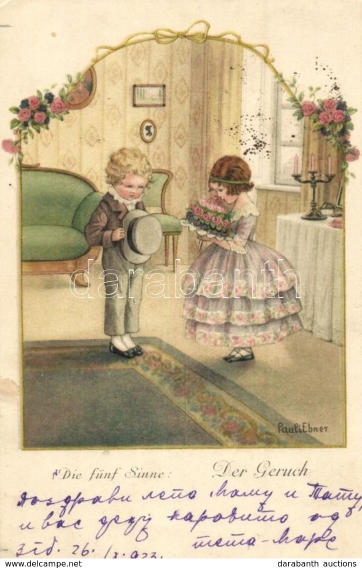 T2/T3 Die Fünf Sinne: Der Geruch / Children Art Postcard, A.R. No. 1316. S: Pauli Ebner (EK) - Unclassified