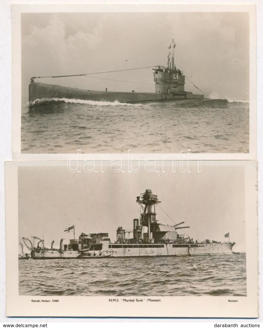 ** 2 Db Brit Első Világháborús Hadihajó Képeslap Saját Borítékban / 2 WWI British Royal Navy Battleship Postcards: 1 HMS - Ohne Zuordnung