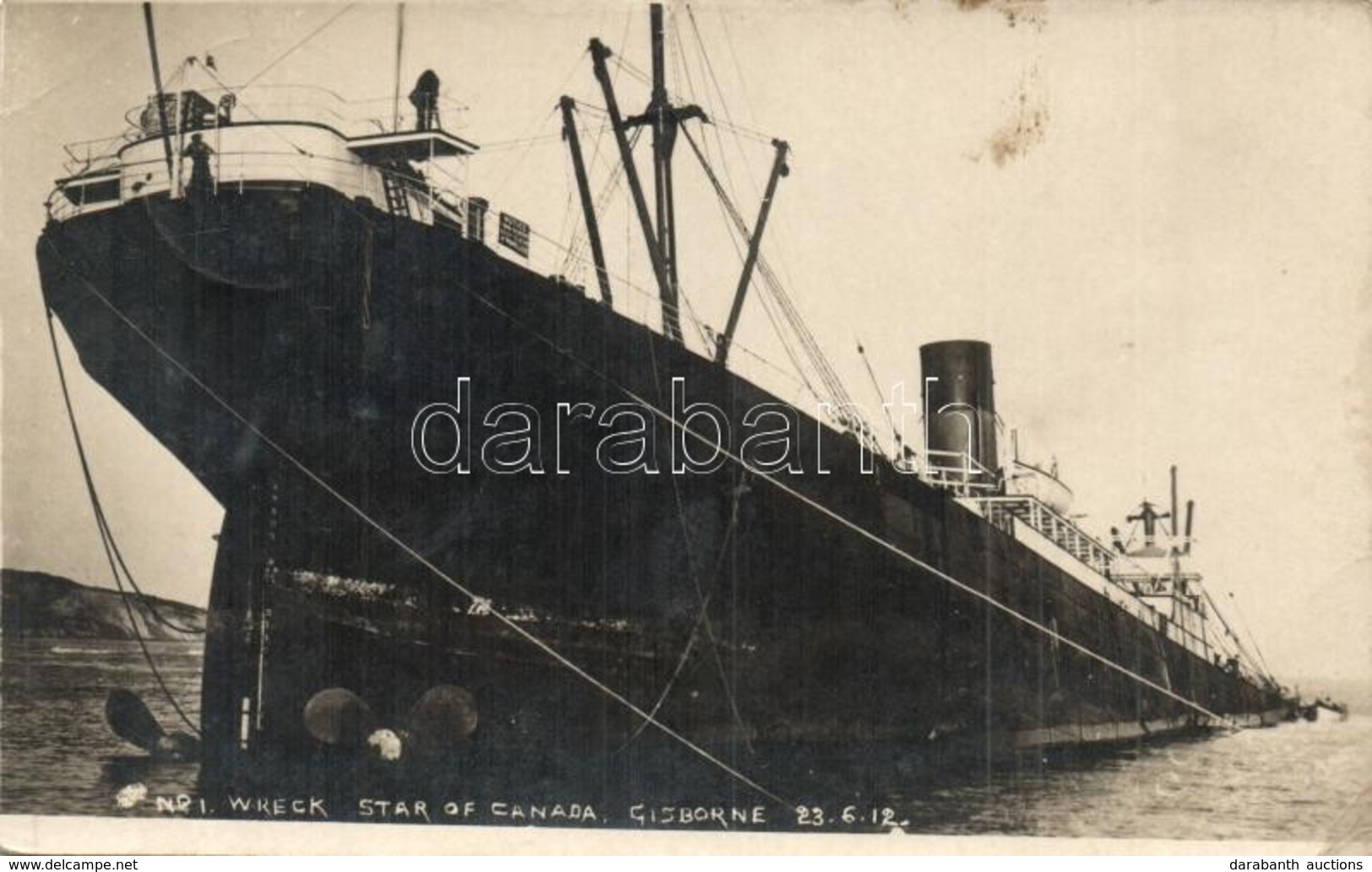 T2/T3 1912 Gisborne, Ship Wreck Of 'Star Of Canada' (EK) - Unclassified