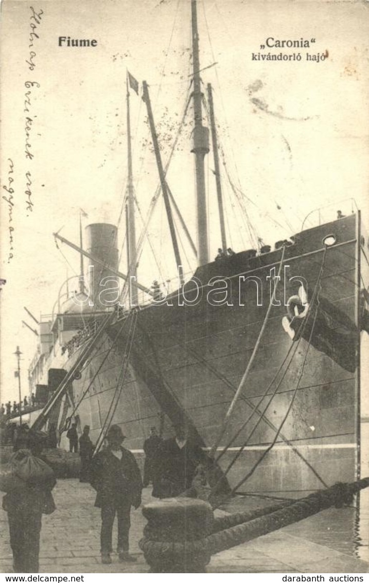 * T2/T3 Carolina Kivándorló Hajó Fiume Kikötőjében. Leopold Rosenthal Kiadása / Carolina Emigration Ship In The Port Of  - Unclassified