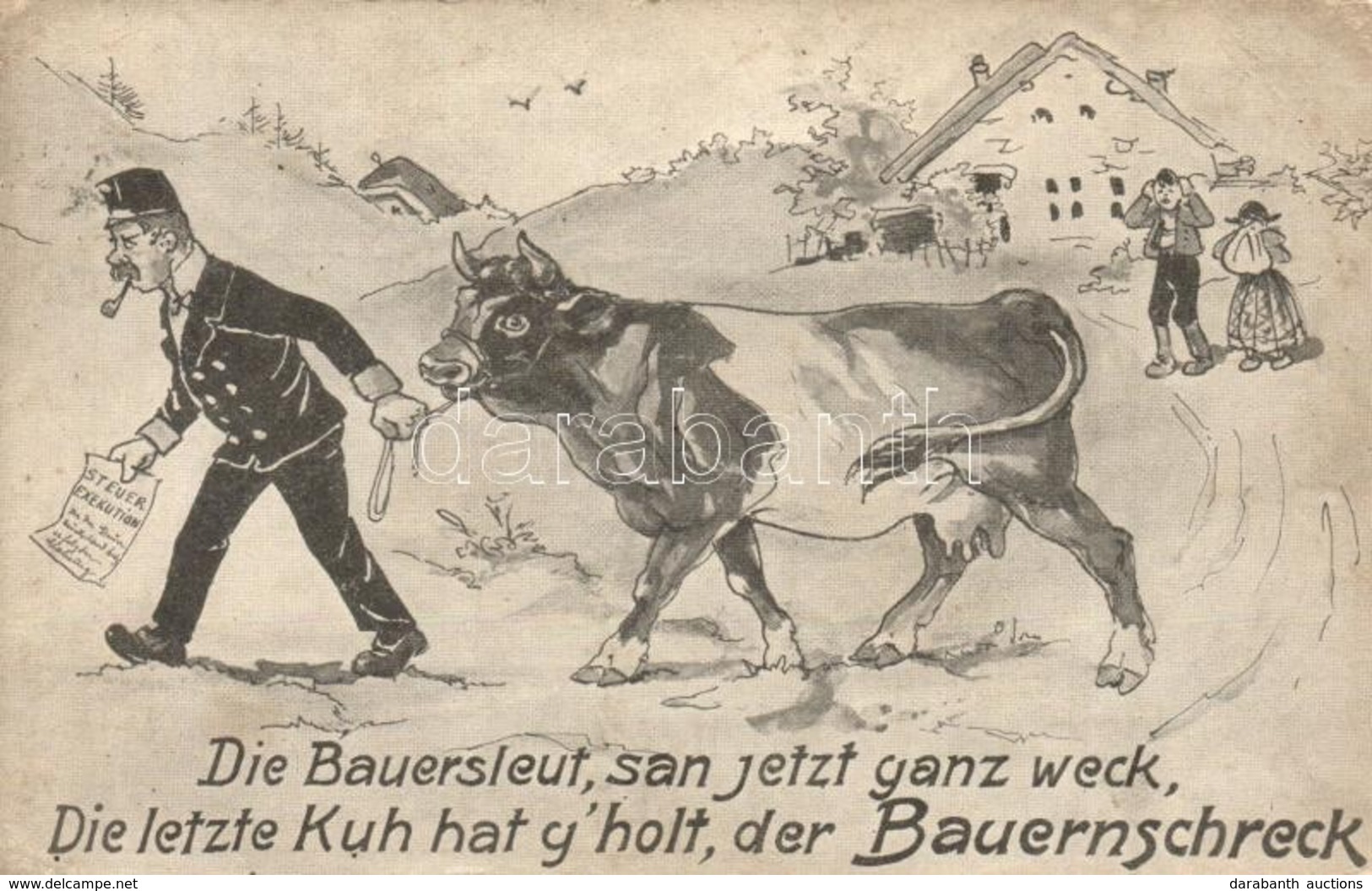 T2/T3 Die Bauersleut, San Jetzt Ganz Weck, Die Letzte Kuh Hat Y'holt, Der Bauernschreck / German Farmer's Humour (EK) - Non Classificati