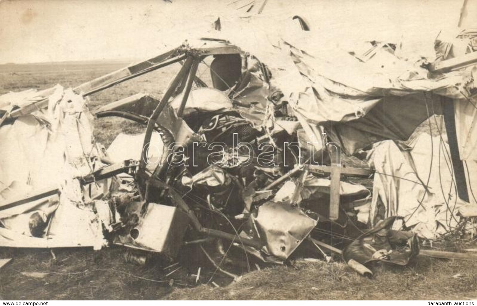 * T2 Lezuhant Katonai Repülőgép / WWI Austro-Hungarian K.u.K. Crashed Military Aircraft. Photo - Unclassified