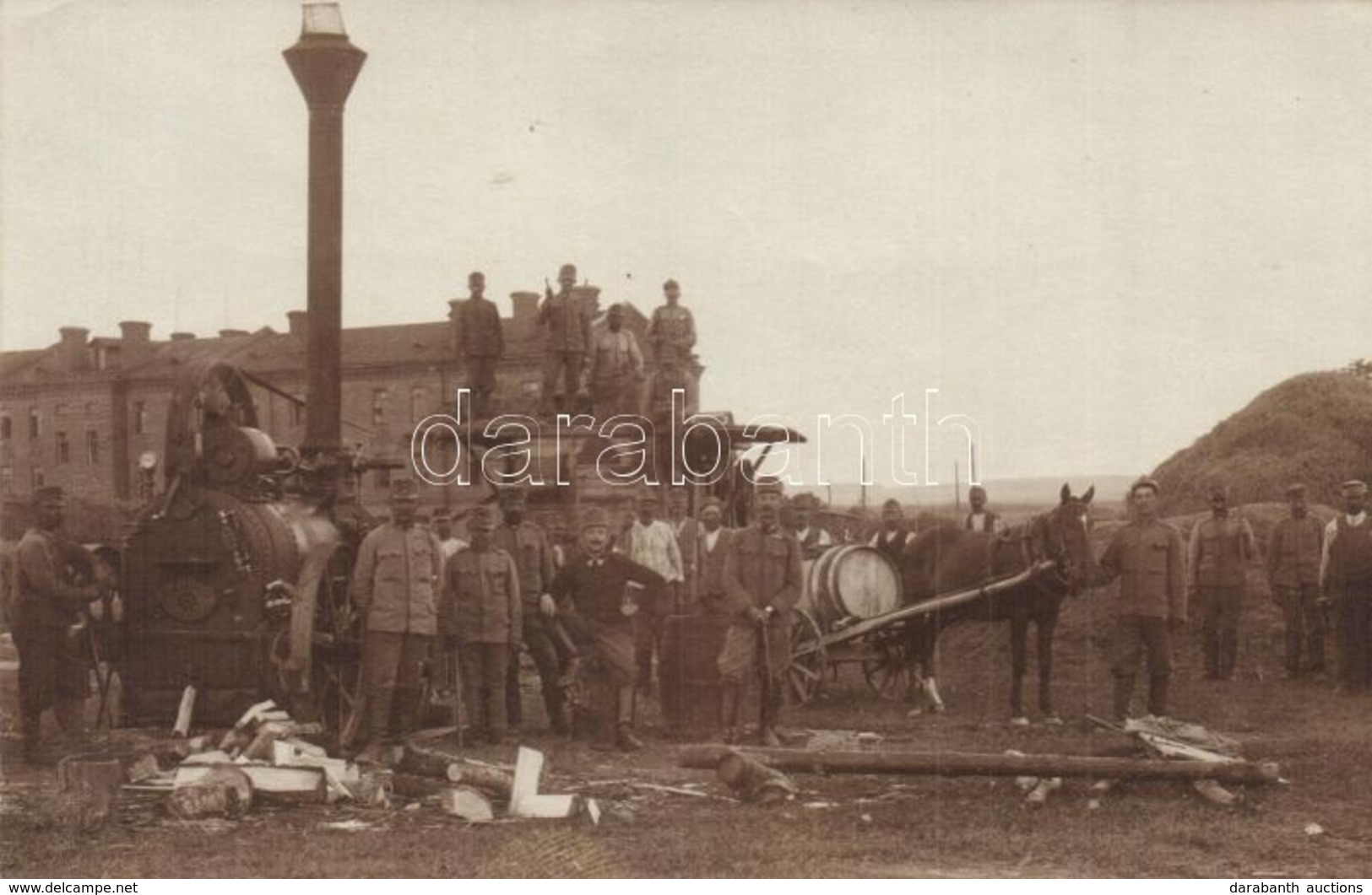 * T2 1917 Drusch Meiner Leute / Osztrák-magyar Katonák Mezőgazdasági Munkában Segítenek, Cséplés / WWI Austro-Hungarian  - Unclassified