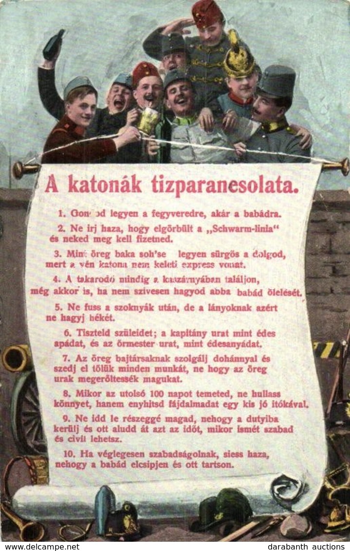 T2/T3 A Katonák Tízparancsolata / Ten Commandments Of K.u.K. Soldiers, Humour. L&P 5130. (EK) - Unclassified