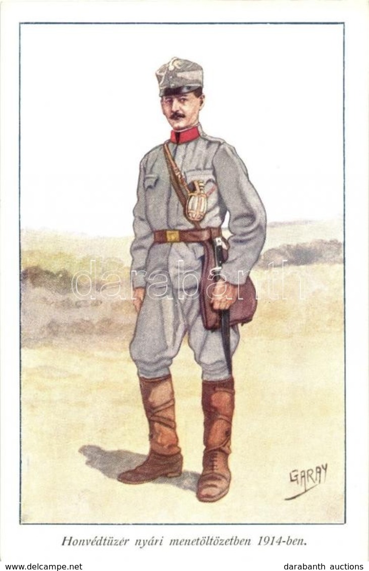 ** T2 Honvédtüzér Nyári Menetöltözetben 1914-ben. Honvédség Története 1868-1918 / Hungarian Military Officer S: Garay - Non Classificati