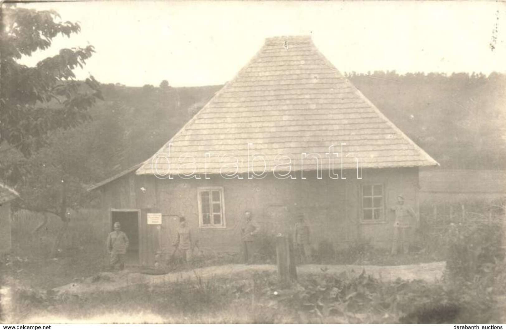 ** T2 12a Hadtáp Zászlóalj. Iroda / WWI Austro-Hungarian Military Supply Battalion Headquarters' Office With Soldiers. P - Unclassified