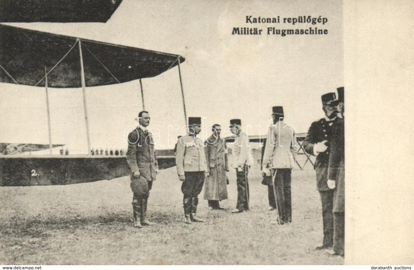 ** T2/T3 Ferenc József Katonai Repülőgép Szemlén, Pilóta / Militär Flugmaschine / Franz Joseph At A K.u.K. Military Airc - Unclassified