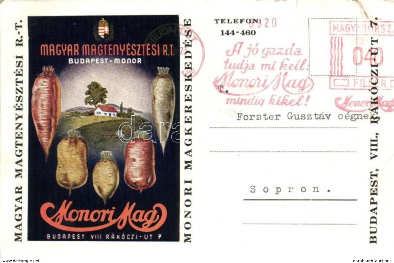 T2/T3 Monori Mag Reklámlap. Magyar Magtenyésztési Rt. Budapest-Monor / Hungarian Seed Culture Advertisement  (kis Szakad - Unclassified